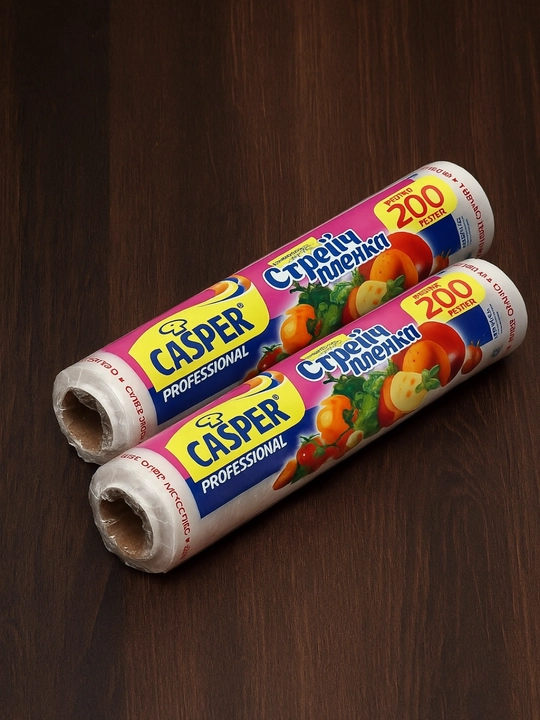 Casper oziq-ovqat uchun streych plyonka — 50–400 metr, eni 30 sm - 