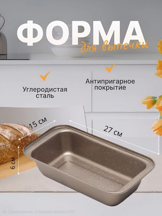 Форма для выпечки, с антипригарным покрытием