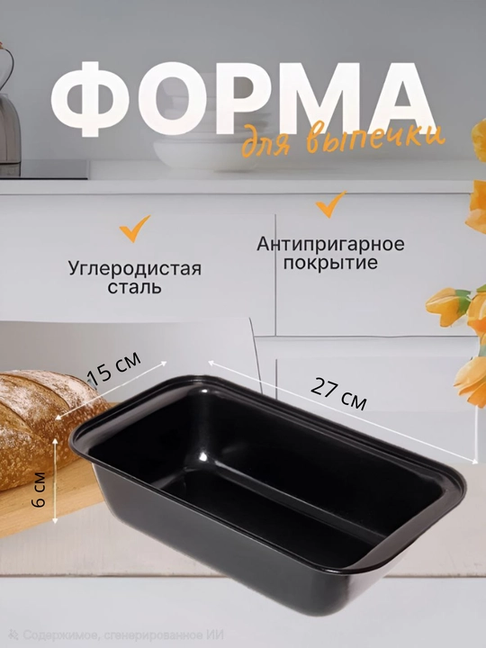 Форма для выпечки, с антипригарным покрытием