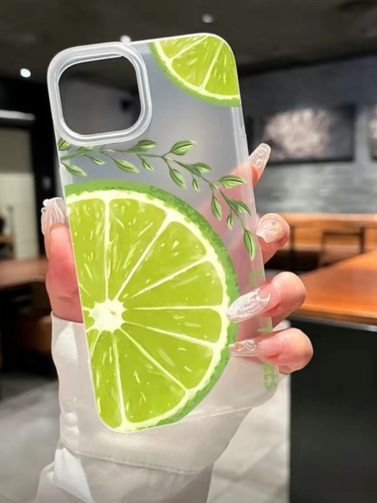 Чехол для iPhone, прозрачный с принтом лайма
