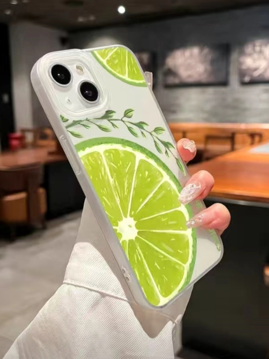 Чехол для iPhone, прозрачный с принтом лайма