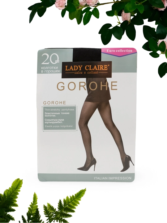 Колготки женские капроновые в горошек LADY CLAIRE 20 DEN - 