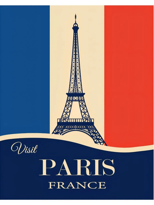 Постер-наклейка, формата A4 Paris