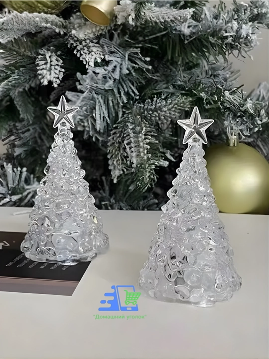 Yulduzchali LED Yangi yil archa dekor chirog‘i | Shaffof mini LED archa, 10 sm