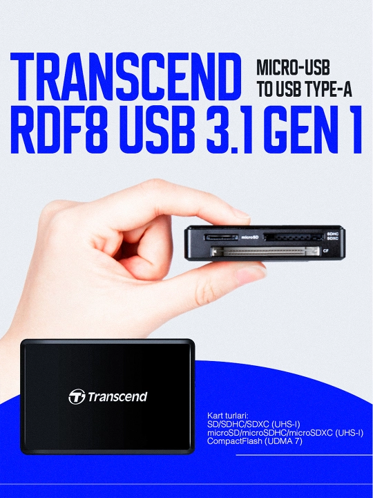 Картридер Transcend rdf8 usb 3.1 gen1 - 