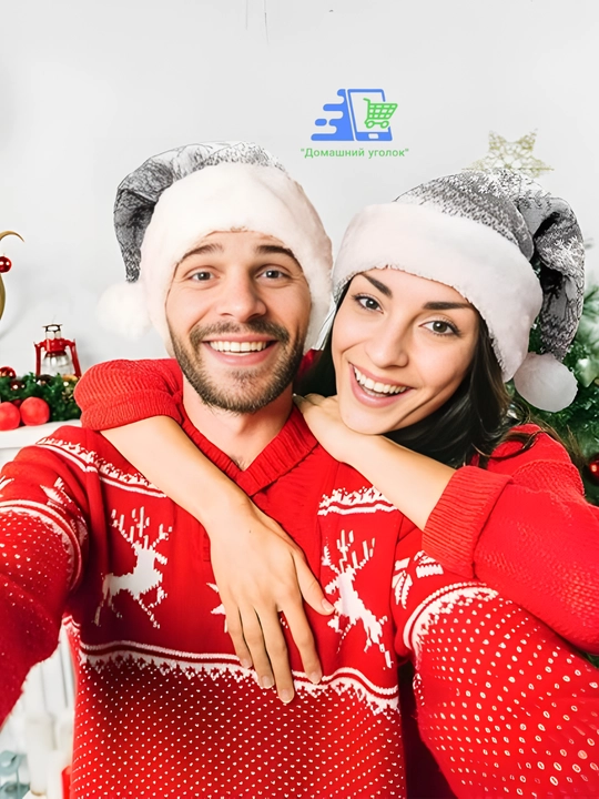 Naqshli Santa Klaus yangi yil qalpog‘i, 39 sm
