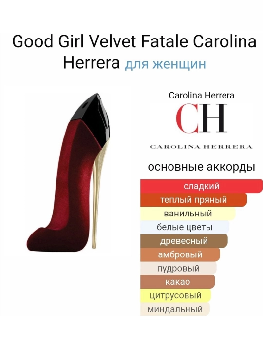 Ayollar atiri Carolina Herrera Good Girl Velvet Fatale Midnight It’s so good to be bad