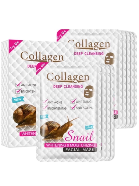 Collagen yuz niqobi, qarturuvchi salyangoz Musin ekstrakti bilan