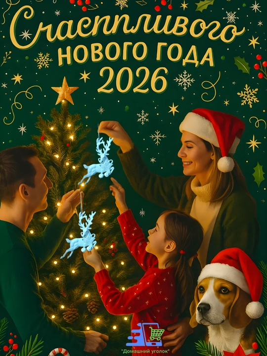 Подвески на ёлку новогодние — Единорог, Олень, Деревянная с колокольчиком