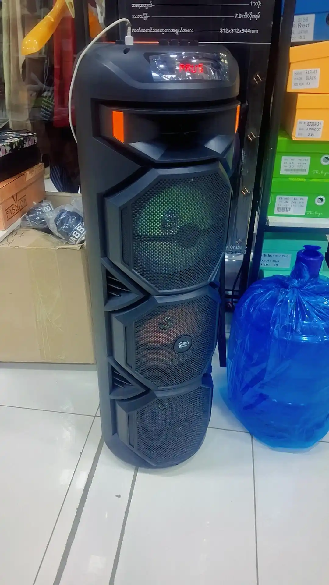 Bluetooth ZQS 8301 katta musiqiy kolonkasi, simsiz mikrofon va rangli musiqa bilan, 95 sm