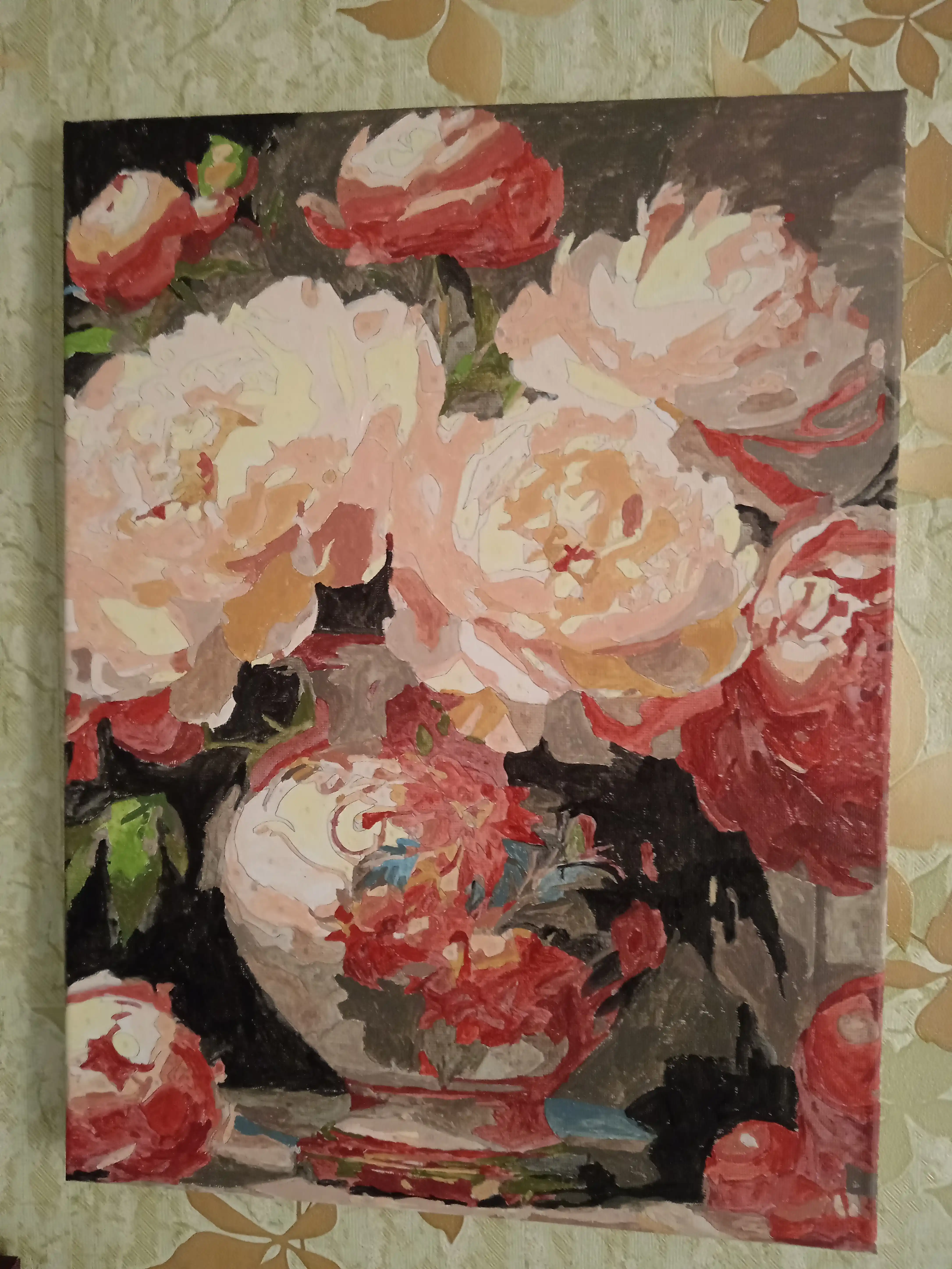 Raqamlar bo'yicha rasm Skystore Gullar, asosli ramkaga tortilgan, 30x40 sm