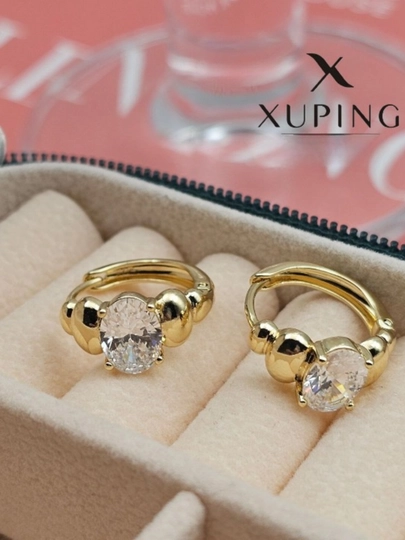 Женские серьги золотого цвета, бренд Xuping — JEWELRI-XUP001-ЛЗЕЛЕН