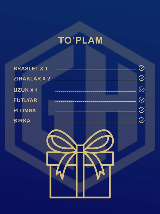 GOLD HOUSE D24A modeli tilla taqinchoqlar to‘plami — uzuk va zirak, ayollar uchun