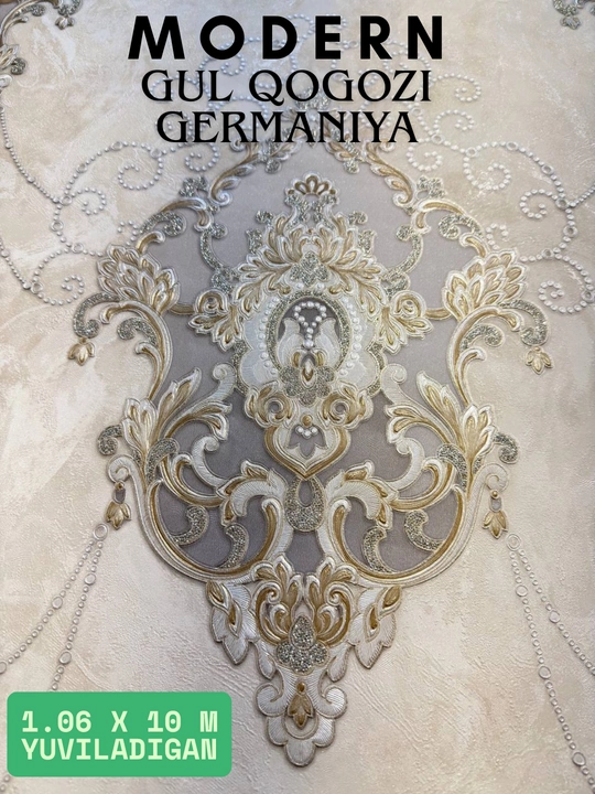 Modern uslubdagi devor oboyi — flizelin asosli, zamonaviy naqshli dekorativ