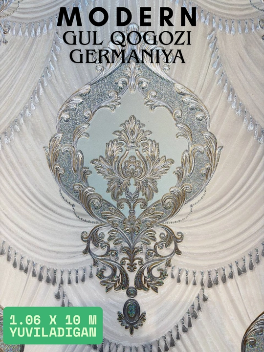 Modern uslubdagi devor oboyi — flizelin asosli, zamonaviy naqshli dekorativ