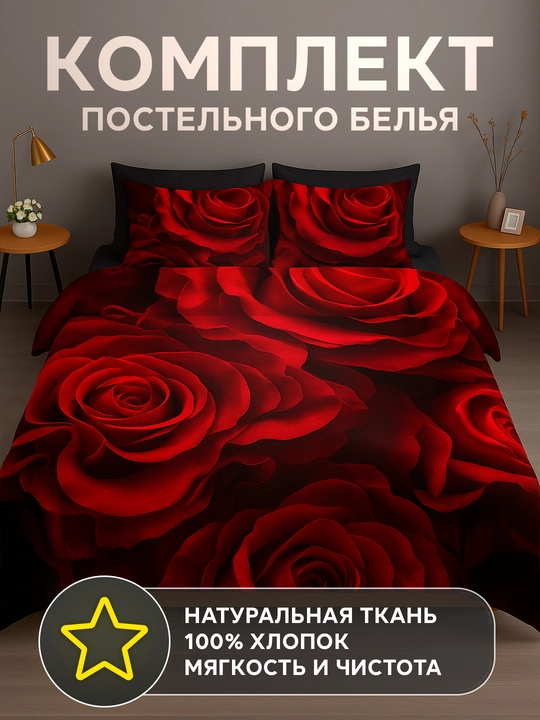 Комплект постельного белья, 2-х спальное, 100% хлопок, Rania
