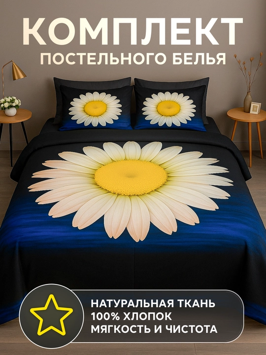 Комплект постельного белья, 2-х спальное, 100% хлопок, Rania