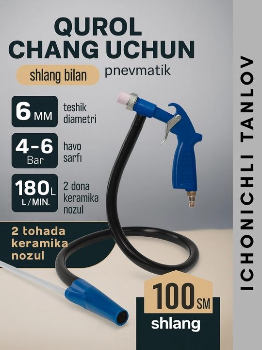 VOYLET chang purkaydigan qurol pnevmatik sandblast tozalash uchun - 