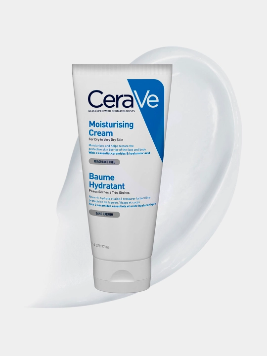 CeraVe Quruq va juda quruq yuz va badan terisi uchun namlantiruvchi krem, (177 ml)