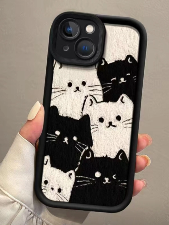 IPhone 15, 15 Pro, 15 Pro Max, 16, 16 Pro, 16 Pro Max uchun mushukchali g‘ilof