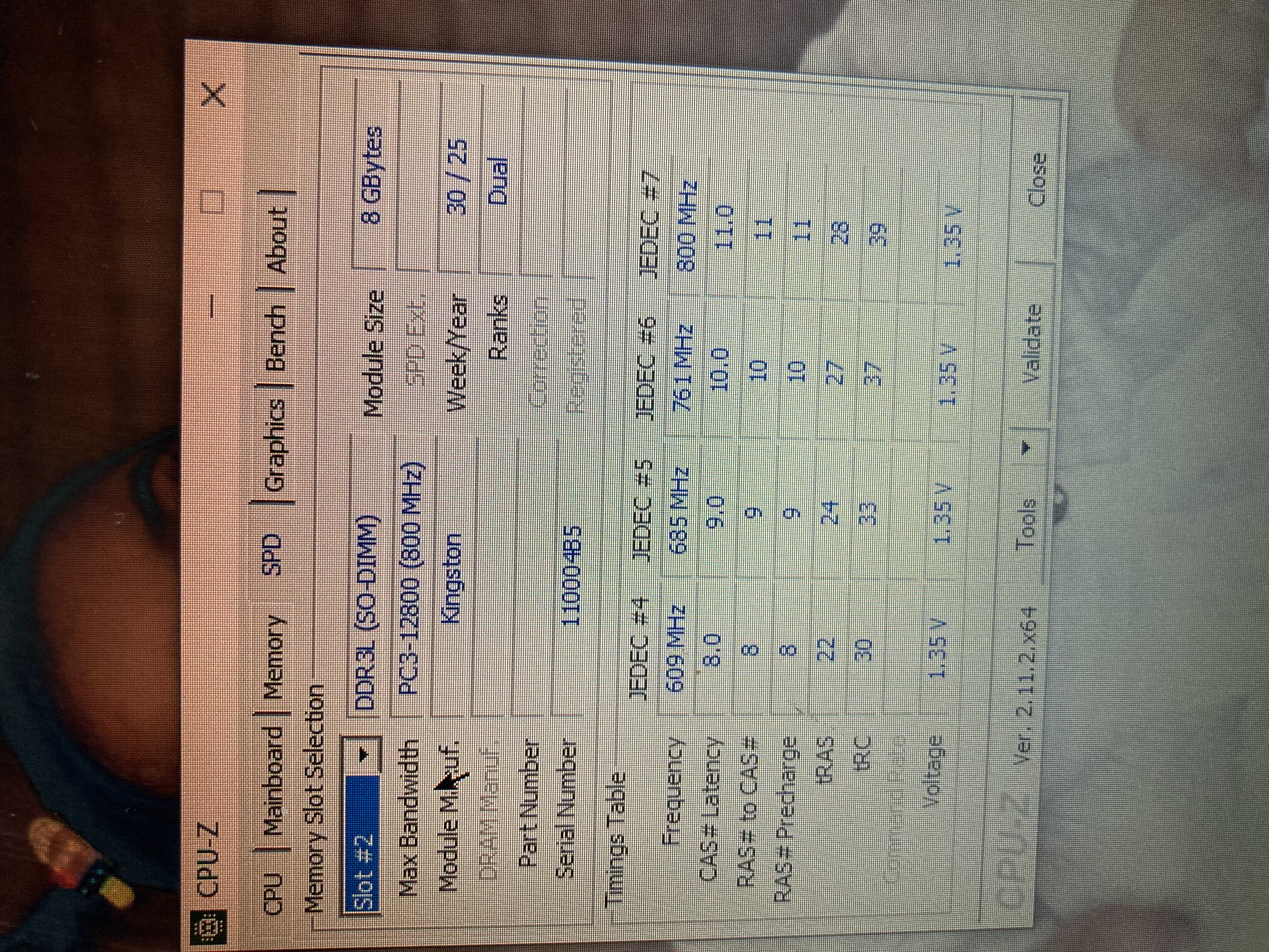 Operativ xotira Kingston So-DDR3 1600Mhz noutbuk uchun