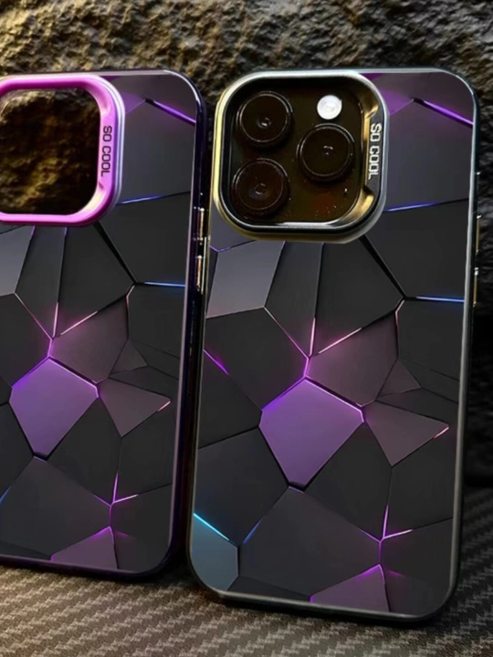 Глянцевый 3D противоударный чехол с узором для iPhone 15, 15Pro, 15ProMax, 16, 16 Pro, 16ProMax