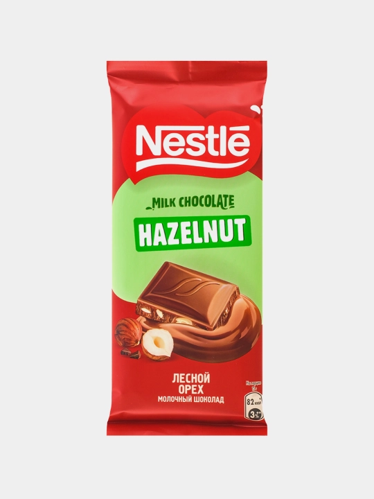 NESTLE®. Молочный шоколад с лесным орехом 82г - 