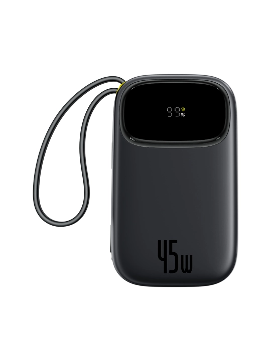 Baseus power bank QPow 3 45W EnerFill FC31, zaryadlash indikatori, o‘rnatilgan kabel bilan