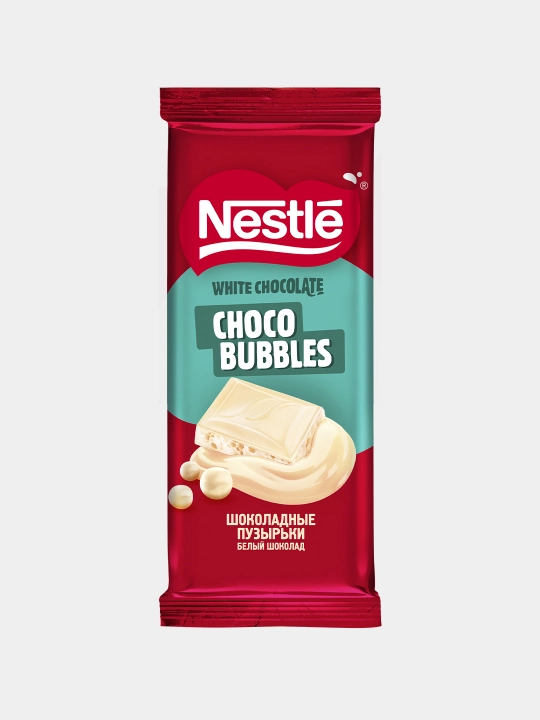 Шоколад Nestle, молочный и белый, пористый, 75 г - 