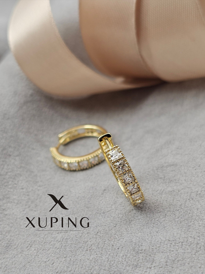 Кольцевые серьги для девочек и женщин, Xuping — 1001PRT-XUPINGK3-БРОНЗ