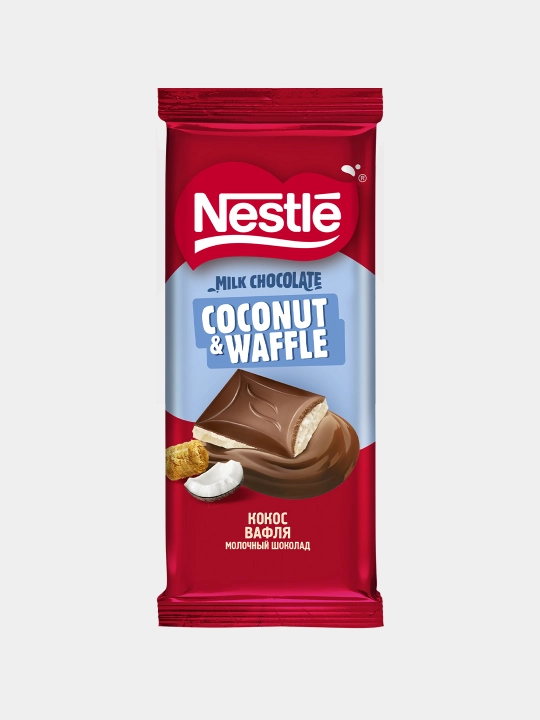 Shokolad Nestle, oq sutli, vafli va kokosli, 82 g - 