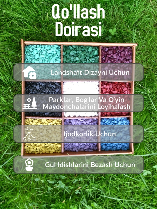 Dekor, landshaft, akvarium va gultuvaklarni bezash uchun tosh, rangli toshlar