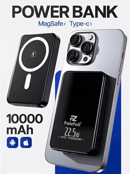 Magnitli power-bank 10 000 mAh – iPhone va Android uchun, tez zaryadlovchi 22.5 W - 