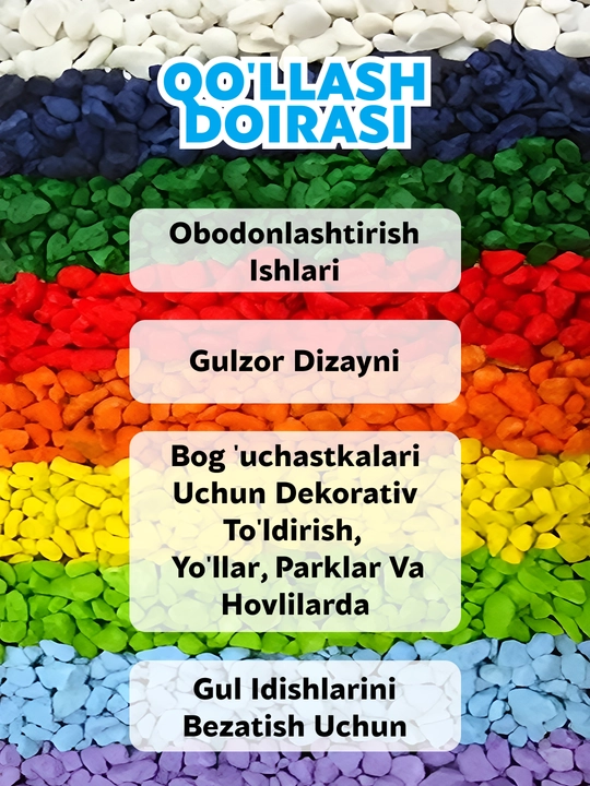 Dekor, landshaft, akvarium va gultuvaklarni bezash uchun tosh, rangli toshlar