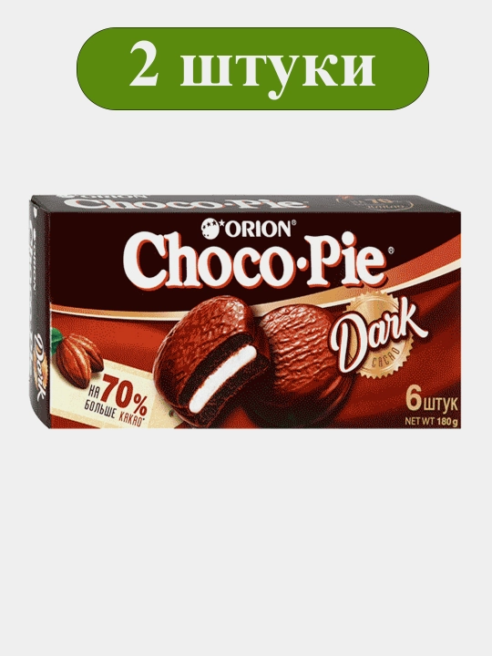 Choco-Pie Dark pirojnasi, 6 dona × 180 g × 2 qadoq - 