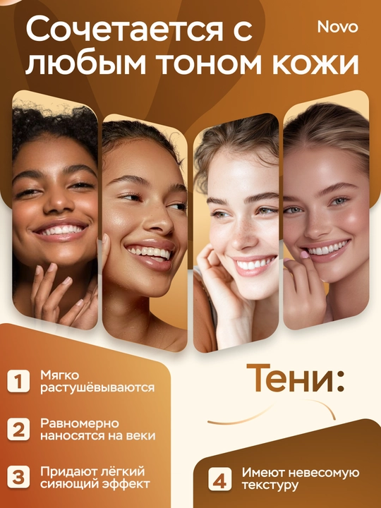 Палетка теней NOVO Toast Eyeshadow Palette для век, нюдовые оттенки, стойкие