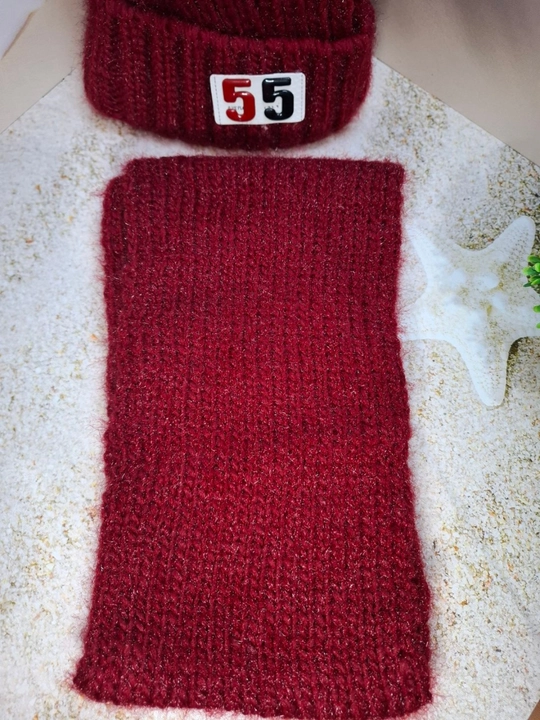 Ayollar uchun qishlik to'qilgan qalpoq va sharf 55