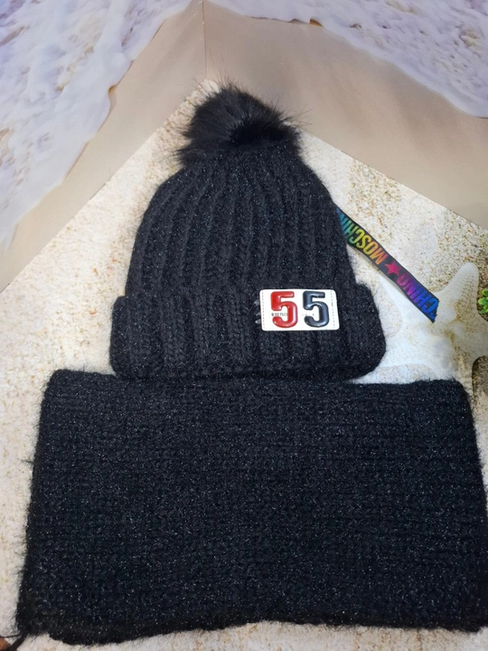 Ayollar uchun qishlik to'qilgan qalpoq va sharf 55