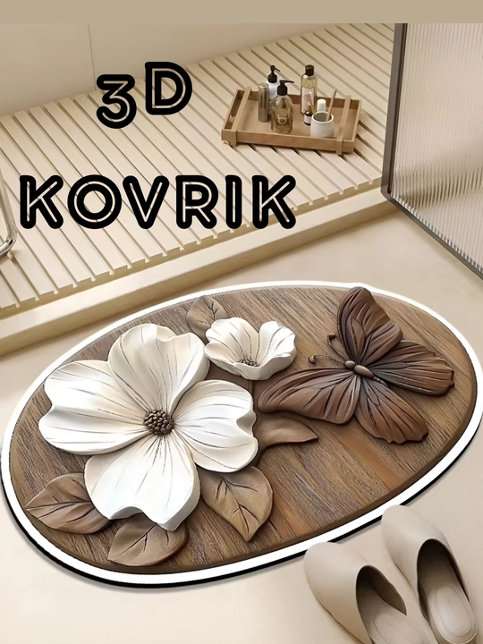 Vannaxona va hojatxona uchun 3D effektli sirpanishga qarshi gilamcha, idish quritgichlar - 