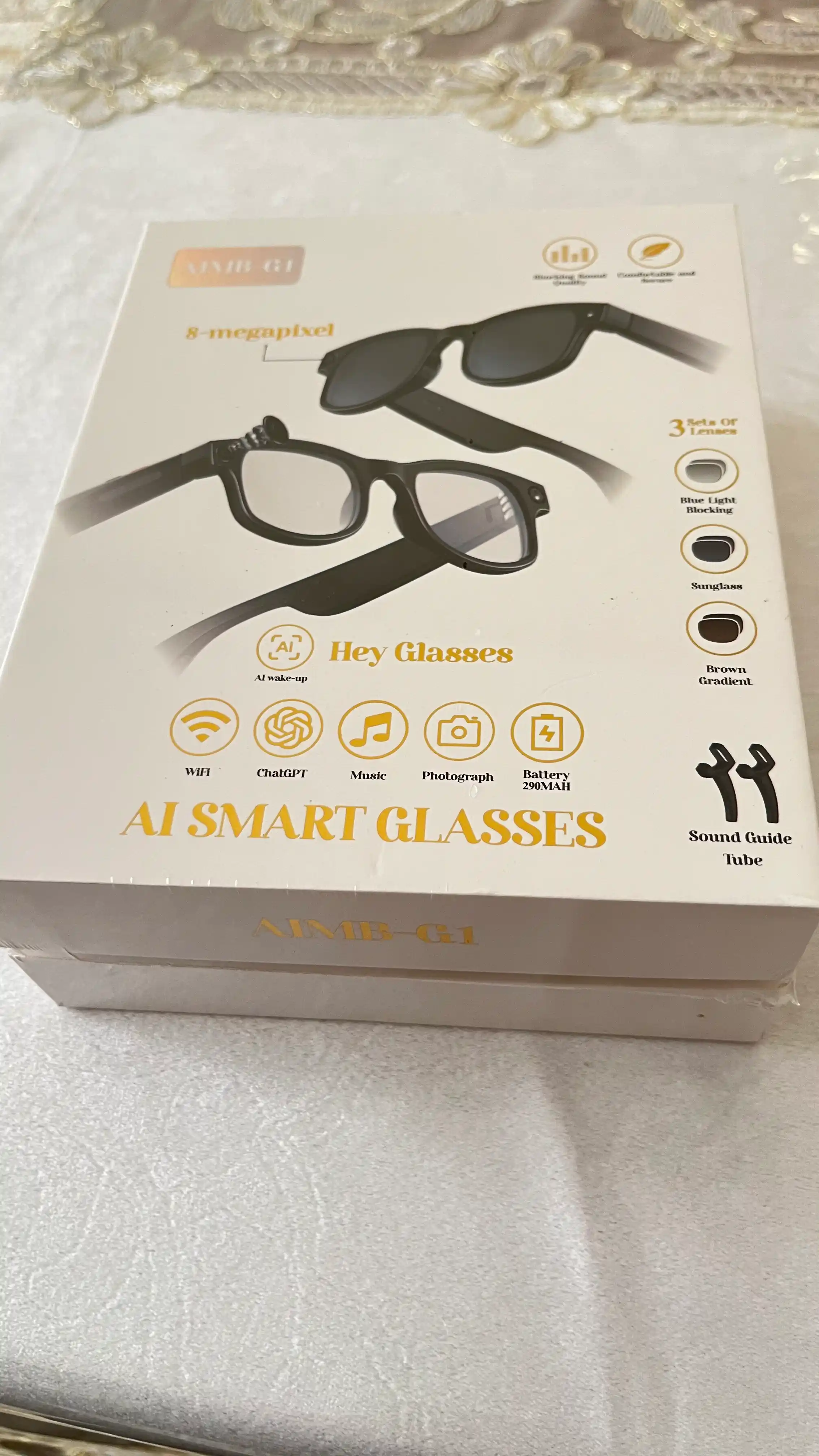 Kamerali smart ko‘zoynak Smart ochki Ai funksiyasi, Bluetooth naushniki bilan