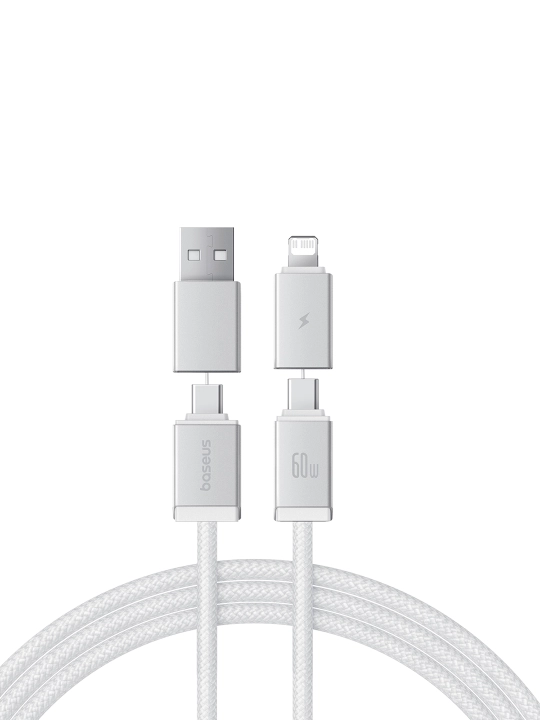 Kabel Baseus Versatile Two-for-Two 4 in 1 USB Type-C, Lightning, USB Type-A, 1 va 2 metr