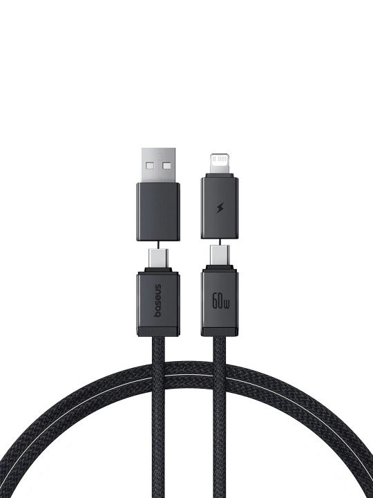 Kabel Baseus Versatile Two-for-Two 4 in 1 USB Type-C, Lightning, USB Type-A, 1 va 2 metr