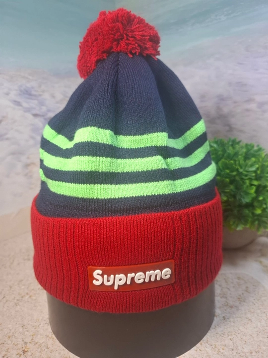 Шапка Supreme, мужская, универсальная, c помпоном, 55-60 см - 