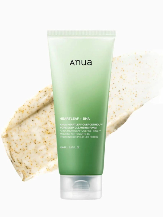 Yuzni tozalash uchun ko'pik Anua Heartleaf Quercetinol Pore Deep Cleansing Foam, 150 ml - 