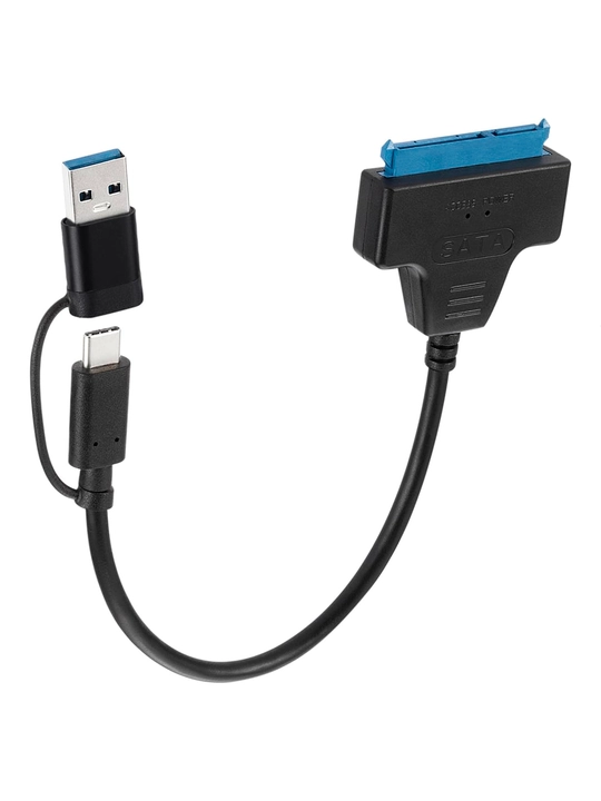 Aдаптер USB-SATA Type-c кабель-переходник USB 3.0 для SSD-HDD 2'5