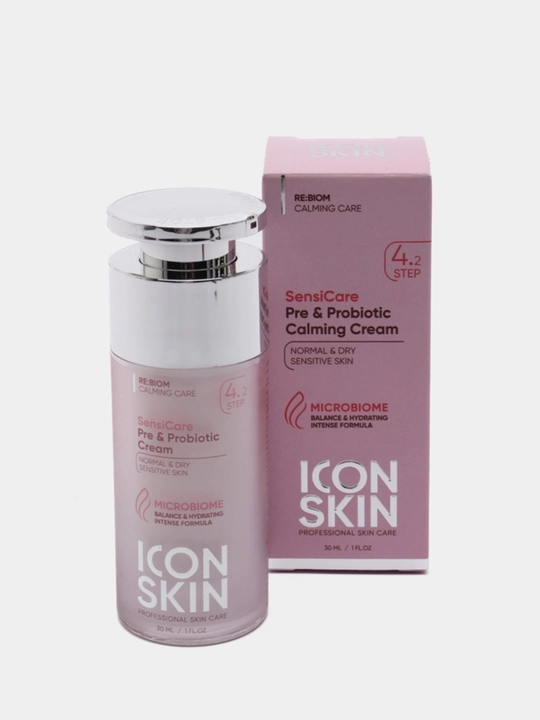 ICON SKIN Yuz uchun namlantiruvchi krem, sezgir teri uchun probiotiklar bilan, 30 ml