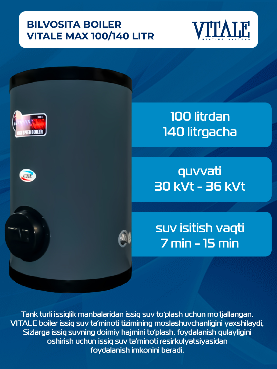 Bir pallali devorga o'rnatilgan qozon (PROTECT) 32 kVt, 40 kVt
