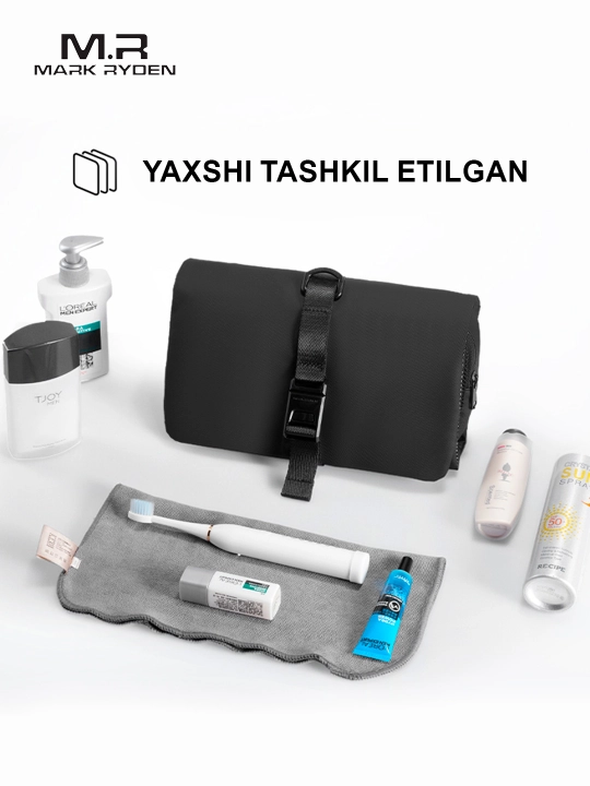 Ko'p bosqichli kosmetik sumka Mark Ryden MR59, dush qutisi, osib qo'yish uchun ilgak bilan