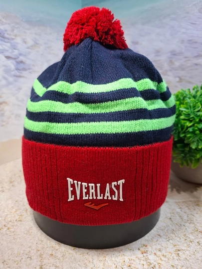 Шапка мужская спортивная зимняя вязаная с помпоном на флисе Everlast — SHAPKAD-EVERLASTSHAPKA-АЛЫЙ-60