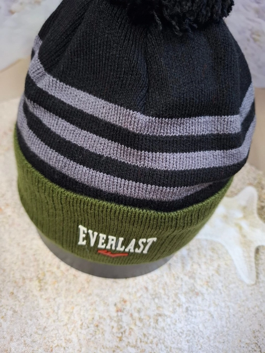 Шапка мужская спортивная зимняя вязаная с помпоном на флисе Everlast